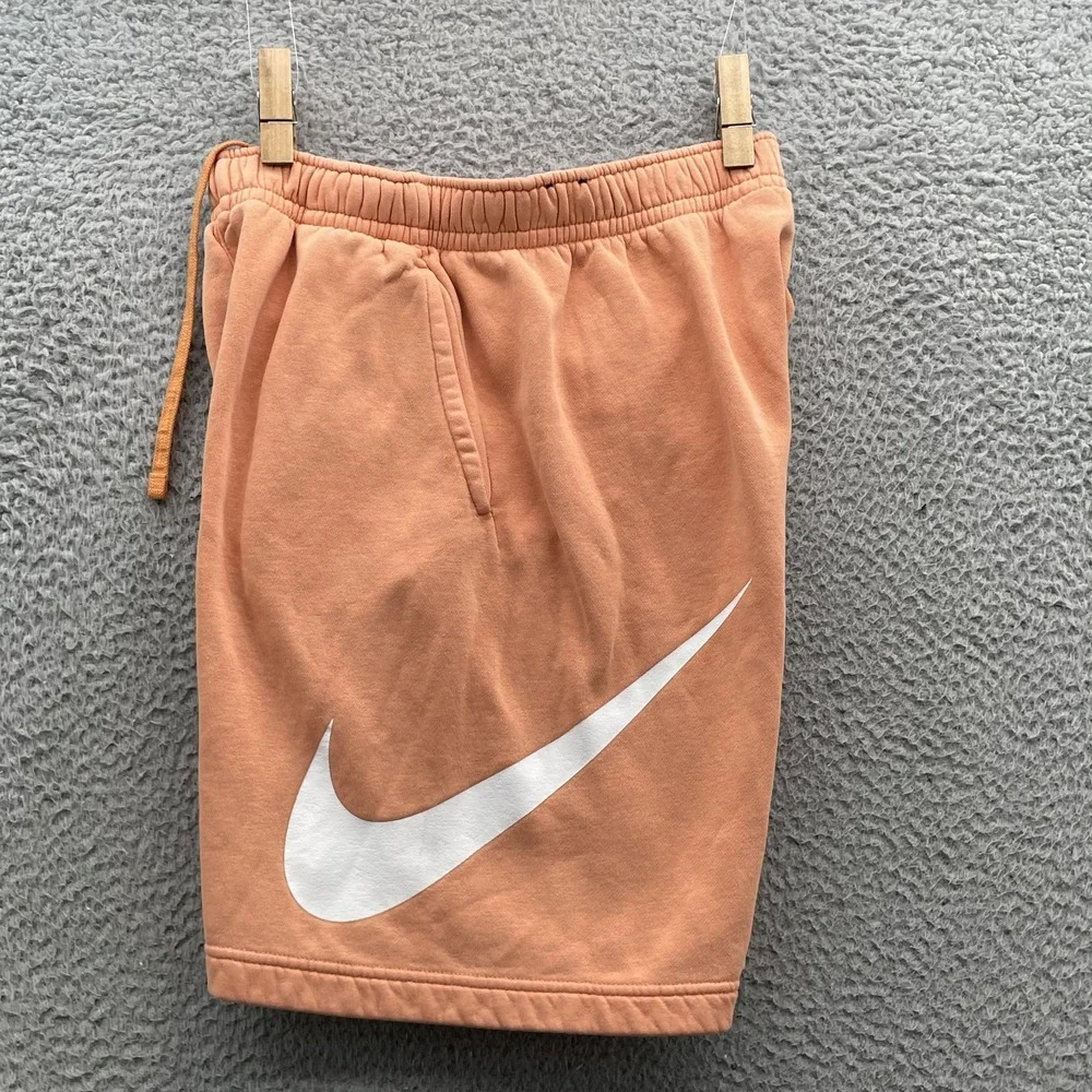 Nike Club‎ Fleece Shorts Men's Small Orange Streetwear Sportswear Outdoors Skate